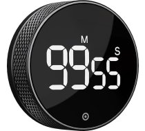 BlueSnail virtuves taimeris ar LED digitālo displeju Smart Efficana mājas klasei, sporta zālei, birojam, regulējams skaļums un spilgtums, regulējams produktivitātes taimeris (melns, melns)