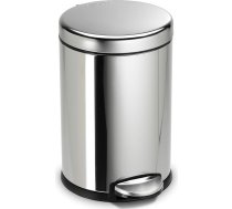 simplehuman CW1851CB 4,5L apaļa atkritumu urna ar pedāļiem, neliela atkritumu urna vannas istabai, guļamistabai, birojam, izturīgs tērauda pedālis, kluss, mīksts aizvēršanas vāks, iekšējais spainis, neslīdošs pamatnis, aizsargāts pret pirk