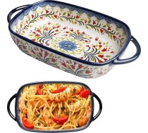 Bütendruck mazs keramikas trauks, 730 ml, karstumizturīgs keramikas trauks ar diviem rokturiem, porcelāna lazanjas veidnes, taisnstūrveida lazanjas trauks, keramikas cepšanas forma lazanjai un tiramisu (23,5 %)