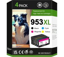 953XL kasetnes HP 953XL Multipack kasetnes, kas saderīgas ar HP Officejet Pro 7740 7740 7720 8210 8720 8710 7730 8218 8715 8718 8725 8728 8730 8740 (4 iepakojumi)
