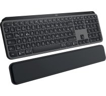 Logitech MX Keys S Plus bezvadu tastatūra, zema profila, klusa rakstīšana, programmējama, ar fona apgaismojumu, Bluetooth, uzlādējama, Windows PC/Linux/Chrome/Mac Graphite, vācu QWERTZ izkārtojums