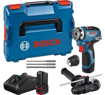 Bosch Professional 12V System Akku-Bohrschrauber GSR 12V-35 FC (inkl. 2 x 3,0-Ah-Akku, Ladegerät GAL 12V-40, 2 FlexiClick Aufsätze, Zubehör-Set, in L-BOXX) - Amazon ekskluzīvs komplekts