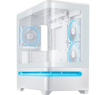 ASUS Prime AP202 ARGB White mATX PC korpuss (izliekts panorāmas stikla panelis, Aura Sync ARGB, GPU līdz 420 mm, līdz 9 120 mm ventilatoru uzstādīšana, patentēts gaisa plūsmas dizains, ventilācijas slots, balta)