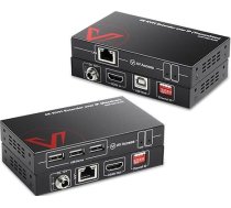 AV Access 4K KVM Extender über TCP/IP Ethernet bis 120m, UHD 4K@30Hz 1080P@120Hz, 16 Satz DIP Schalter, EDID Funktion, 3 porti USB 2.0, über Cat5e/6 Kabel