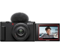 Sony Vlog kamera ZV-1F | Digitālā kamera (salokāms un rotējošs displejs, 4K video, palēnināta kustība, Vlog funkcijas) - melna