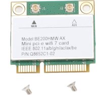 WiFi 7 bezvadu karte, PCIE WLAN karte, 8774 Mbit/s 2 joslu PCIe WLAN adapteris BT 5.4 802.11A B G N AC AX PCI Express tīkla karte BE200HMW datoram (bez antenas)
