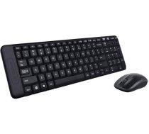 Logitech MK220 bezvadu tastatūras un peles komplekts, 2,4 GHz savienojums, izmantojot Unifying USB uztvērēju, 10 m darbības rādiuss, 24 mēnešu akumulatora darbības laiks, kompakts dizains, dators / klēpjdators, spāņu QWERTY izkārtojums - melns