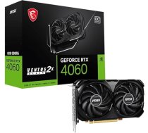 MSI GeForce RTX 4060 Ventus 2X Black 8G OC Grafiskā karte -NVIDIA RTX 4060, 8 GB GDDR6 atmiņas, 17 Gbps, PCIe 4.0, DLSS3