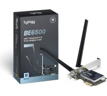 Tylogy WiFi 7 WiFi karte PCIe BE6500Mbps Bluetooth 5.4 Tri-Bands 6GHz/5GHz/2.4GHz WPA3 Ultra High Gain ārējās antenas Mediatek MT7925 160MHz Saderīgs ar Windows 11
