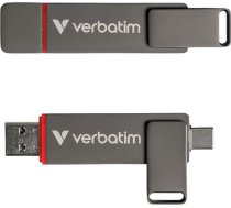 Verbatim Dual QuickStick, 1TB ārējais 3.2 Gen 1 USB-C/USB-A SSD, ātrgaitas USB zibatmiņas karte ar ātrumu līdz 530 MB/s, īpaši ātra atmiņas karte mobilajam tālrunim, klēpjdatoram, datoram un piezīmjdatoram