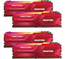 RGB DDR4 RAM: GIGASTONE Game Turbo 64GB Kit (4x16GB) DDR4 3200MHz PC4-25600 CL16-18-18-40 Intel XMP 2.0 AMD Ryzen 1.35V UDIMM 288Pin Non-ECC Unbuffered Desktop High Performance Memory Red