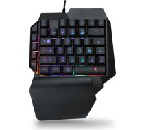 Lazmin112 Viena rokas spēļu tastatūra, spēļu ciparu tastatūra, RGB izgaismota ergonomiska tastatūra ar plaukstas balstu, USB Plug and Play, datoram/Laptop/Notebook/Mobilajam telefonam/Tabletam