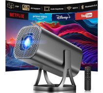 Mini projektors 4K 1080P, mini projektors 22000L ar Android 12.0, WiFi 6 un Bluetooth 5.4, mājas kinozāles viedprojektors ar automašīnas atslēgu, mobilais tālrunis 270° pagrieziena leņķī, PC/HDMI/USB/TF karte