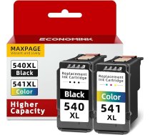 Economink 540XL 541XL Multipack, PG-540XL CL-541XL, kas ir saderīgs ar Canon 540 541, 540 541XL kasetnes Pixma MG4250, TS5150, MG3650, MG3550, MG3650s, MG3650s, MX475 (1 melns, 1 melns, 1 melns)