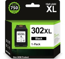 INKYEAH 302XL melnās tintes kasetnes 750+ lappuses, kas ir saderīgas ar oriģinālajām HP 302 melnajām drukas kasetnēm, 302 XL, paredzētas Envy 4525 4520 4522 4522 4523 OfficeJet 3830 3831 3833 5230 DeskJet 3630 3636 3638