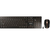 CHERRY DW 9100 Slim bezvadu tastatūras un peles komplekts, vācu izkārtojums, QWERTZ tastatūra, uzlādējamas baterijas, SX šķērveida mehānisms, klusa taustiņu darbība, melna bronzas krāsa