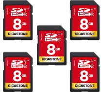 Gigastone 8 GB SDHC atmiņas karte 5 ekspress ātrgaitas atmiņas karšu komplekts, lai uzglabātu fotoattēlus, video, mūziku, balss failus, videokamera, fotoaparāts, ierakstītājs, PC, Mac, 10. klase