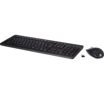 HP 230 bezvadu tastatūras un peles komplekts - bezvadu 2,4 GHz savienojums, QWERTZ vācu izkārtojums, kluss un ērts, akumulatora darbības laiks līdz 16 mēnešiem, USB uztvērējs - melns