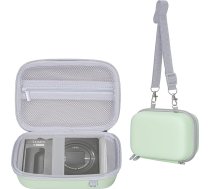 Leayjeen Kameras futrālis LUMIX DC-TZ99E-K Cietais futrālis ar EVA sieta kabatu Canon G7X II/G7X III/Sony ZV-1/ZV-1F/ZV-1 II, zaļš, bagāžas siksna