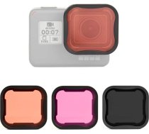 SOONSUN 3 iepakojumu objektīva filtrs sarkans/Magenta/ND8 filtrs GoPro Hero 5 6 7 Black, niršanas filtra un neitrāla blīvuma objektīva filtra komplekts, objektīva aizsargs GoPro Hero 5 6 7 Black kamerai