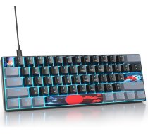 Spēļu tastatūra 60 procenti, vadu RGB mehāniskā tastatūra America QWERTY, Mini 61 taustiņu USB tastatūra Anti-Ghosting datorspēlētājiem (GS61 RGB-61 Dark)