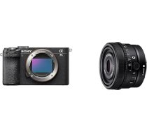 Sony Alpha 7C II bezspoguļa pilna kadra kamera ar SEL40F25G (kompakta, 33 MP, reāllaika autofokuss, 10 BPS, 4K video, noliekts LCD skārienjūtīgais ekrāns), melna