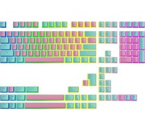 Ranked Pudding v2 PBT taustiņu vāciņi | 145 Double Shot Translucent ANSI US un ISO izkārtojums | OEM profils RGB mehāniskajai spēļu tastatūrai (Miami Vice)