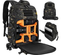 "Kameras mugursoma ar 15,6'' nodalījumu klēpjdatoram - ūdensnecaurlaidīga kameras soma, izturīga DSLR/SLR somiņa, saderīga ar Canon, Nikon, DJI droniem | noņemams polsterēts ieliktnis | statīva turētāja siksna