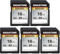 GIGASTONE 16 GB SDHC atmiņas karte, Camera Pro, līdz 100 MB/s, paredzēta Canon digitālajām kamerām, Full HD video ierakstīšanai, UHS-I U1 V10 10. klase