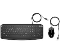 HP Pavilion 200 vadu tastatūra un pele - (1600 DPI, USB 2.0 ports, LED displejs, Windows 10, Windows 8) Spāņu QWERTY tastatūra, melna