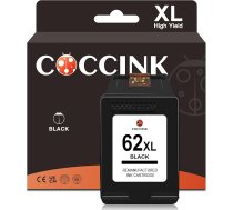 COCCINK 62XL (1 melna) atjaunotas printeru kasetnes, kas paredzētas HP 62 XL Envy 5540 5541 5545 5640 5642 5660 7640 7645 OfficeJet 200 250 250 252 5470 5740 5742 577 444 5745 5746 8040 8045 8045
