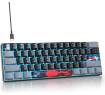 Spēļu tastatūra 60 procenti, vadu RGB mehāniskā tastatūra America QWERTY, Mini 61 taustiņu USB tastatūra Anti-Ghosting datorspēlētājiem (GS61 RGB-61 Dark/Blue Switch)