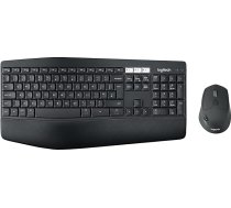 Logitech MK850 Wireless Keyboard Performance peles komplekts, Bluetooth un 2,4 GHz savienojums, izmantojot USB uztvērēju, daudzierīces, akumulatora darbības laiks no 24 līdz 36 mēnešiem, plaukstas balsts, skandināvu QWERTY izkārtojums.