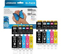 LOSMANN printeru kasetnes saderīgas ar Canon PGI-580 XXL CLI-581 XXL priekš Pixma TS6350 TS6150 TS8150 TS8250 TS6250 TS705 TS705a TS8151 TS6151 TS8152 TS9150 TS9155 TS9155 TS9155 TS9155 TS99 550 TR7550