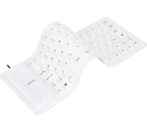 Annadue salokāmā silikona tastatūra, USB vadu spēļu tastatūra, 85 taustiņi, ūdensizturīga, grozāma, klusa, mīksta silikona tastatūra datoram, piezīmjdatoram, klēpjdatoram (balta)