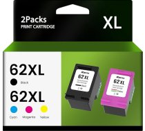 Kamo 62XL (1x melna, 1x krāsaina) Daudzpakete, kas ir saderīga ar HP 62 62 62 XL - priekš OfficeJet 200 250 5740 5742 5744, Envy 5540 5542 5542 5543 5544 5545 5546 5547 5548 5640 5642 5644 5646 7640