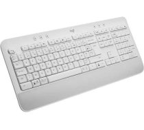 Logitech Signature K650 Comfort bezvadu tastatūra ar roku balstu, BLE Bluetooth/Logi Bolt USB uztvērējs, Soft Touch tastatūra, Numpad, PC/Windows/Mac, franču AZERTY - balta