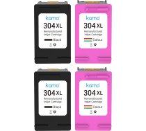 kamo 304XL (4 iepakojuma gabali) Multipack printeru kasetnes, kas saderīgas ar HP 304 XL - priekš Deskjet 3750 2622 2622 2630 2632 2633 2634 3720 3730 3733 3735 3760 3762 3764 Envy 50 30 5010 5020 5032 5050 AMP 130