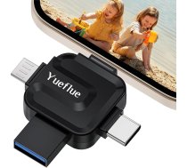 64 GB USB zibatmiņas karte iPhone atmiņas karte, lai saglabātu vairāk bildes un video. Atmiņas karte iPhone / Android / PC, 4 in 1 USB zibatmiņas metāliska krusta forma, nav nepieciešama lietotne.