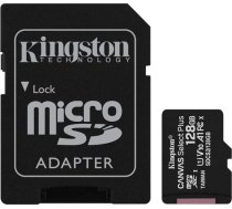 Kingston 128 GB microSDHC Canvas Select Plus 100 MB/s A1 10. klases UHS-I atmiņas karte + adapteris ar iepakojumu bez vilcināšanās (SDCS2/128GBET)