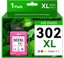 302 XL tintes kasetnes saderīgas ar HP 302 XL krāsainās tintes kasetnes - trīskrāsu (zilā, dzeltenā, dzeltenā) - saderīgas ar HP DeskJet 3630, 3632, 3633, 3634, 3636, 3639, Envy 4520, 4522, 4523, 4524, OfficeJet.