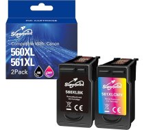 560 561 XL daudzpakas kasetnes, kas paredzētas Canon PG-560 CL-561 560XL 561XL lielajām PIXMA TS5350 TS7450 TS5350a TS7450a TS5350i TS7450i printeru sērijas printeru kasetnēm (melnas)
