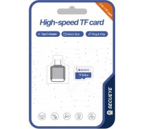 64 GB TF atmiņas karte ar C tipa adapteri, FAT32 10. klases, ātrgaitas nolasīšanas/rakstīšanas 24/7 video ierakstīšana videokamerai, viedtālrunim, planšetdatoram (64 GB + kartes lasītājs)
