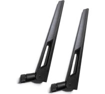 Melnā un melnā krāsā 10dBi divjoslu signāla pastiprinātāja Wi-Fi antenas (2,4GHz/5GHz-5,8GHz) ar SMA savienotāju bezvadu kamerai, maršrutētājam, Hotspot tīklam - 2 gab.