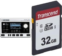 BOSS Field Recorder BR-80 ar SD kartēm (līdz 32 GB) un Transcend 32GB SDHC atmiņas karti Class 10, UHS-I U1 TS32GSDC300S-E (videi draudzīgā iepakojumā)