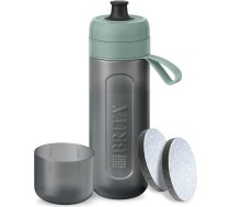BRITA Sports ūdens filtrējošā pudele, modelis Active Dark Green (600 ml) ar 2x MicroDisc filtriem – saspiežama BPA-nesaturoša pudele ceļojumiem, filtrē hloru, organiskos piemaisījumus, hormonus