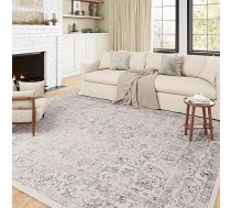 Vintage Grey mazgājams paklājs dzīvojamajai istabai 200 x 300 cm Retro paklāji dzīvojamajai istabai Mīksts neslīdošs liels paklājs ar īsu plūksnu guļamistabas paklājs Dzīvojamā istaba Guļamistaba Ēdamistaba Paklāji Birojs