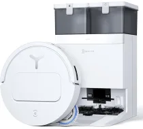ECOVACS DEEBOT T50 PRO Omni Gen2 robotizētais putekļsūcējs ar slaucīšanas funkciju, paplašinātu sānu suku un slaucīšanas funkciju, 21 000 Pa, automātiska tīrīšanas šķidruma pievienošana, slaucīšanas funkcija ar 75 °C karstu ūdeni, ul
