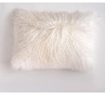Generisch Luxury Lambskin Cushion, roku darbs no Tibetas un Mongolijas, 30 x 50 cm, etniskais dizains, dīvāna spilvens, ultra mīksts mājas aksesuārs guļamistabai un viesistabai (dabīgi balts)