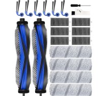 20 gabalu piederumu komplekts ECOVACS DEEBOT X11 OmniCyclone/X11 PRO Omni robotizētajam putekļsūcējam: 2 galvenās birstes, 6 sānu birstes, 6 filtri, 4 slaucīšanas rullīši, 1 tīrīšanas birste, 1 skrūvgriezis
